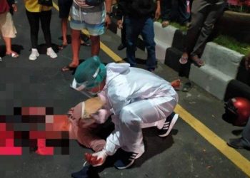 Kecelakaan Tunggal Di Jalan Imam Bonjol, Korban Di Evakuasi Ke RSUD Sanglah