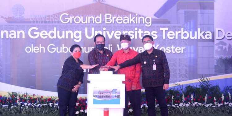 Wagub Bali Letakkan Batu Pertama Pembangunan Gedung Universitas Terbuka