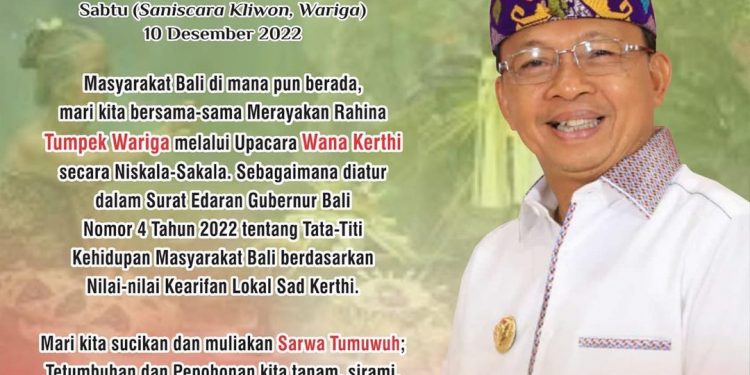 Gubernur Koster Ajak Masyarakat Bali Merayakan Hari Suci Tumpek Wariga