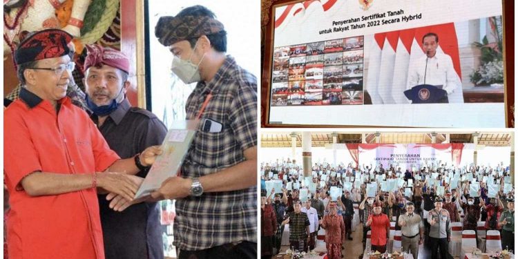 Gubernur Koster Bersama BPN Serahkan 1.552.000 Sertifikat Hak Atas Tanah Kepada Masyarakat