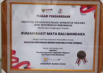 Raih Predikat WBBM dari Kemenpan RB, RS Mata Bali Mandara Makin Giat Genjot Inovasi Pelayanan