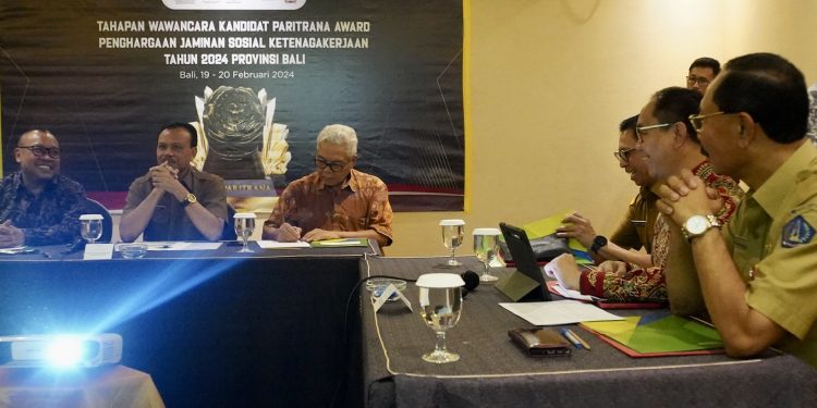 Sekda Dewa Indra Jadi Tim Penilai Wawancara Kandidat Paritrana Award tahun 2024
