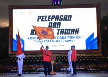 Lepas Kontingen Bali untuk PON XXI, Pj Gubernur Mahendra Jaya Optimis Raihan Medali Atlet Bali ‘Meleset’ Di Atas Target