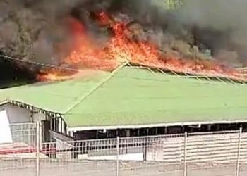 Kebakaran Landa Pabrik Air Minum di Karangasem, Pemadam Masih Berupaya Menangani