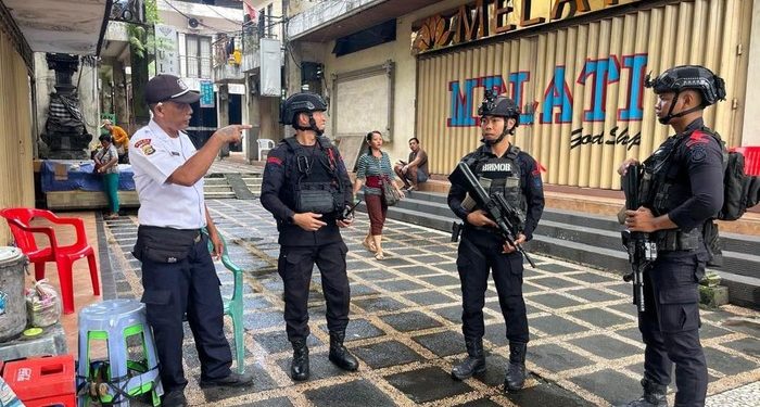 Brimob Polda Bali Gelar Patroli di Toko Emas Menjelang Nyepi dan Idul Fitri