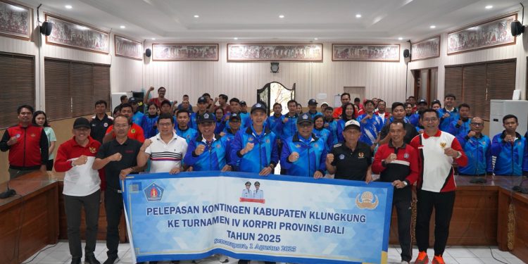 Dilepas Wabup Tjok Surya, Kontingen Klungkung Siap Berlaga di Turnamen IV Korpri Bali 2025