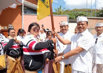 Sekda Dewa Indra Lepas Kontingen Pramuka Berkebutuhan Khusus Menuju Cibubur