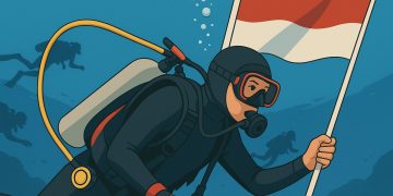 Merah Putih Dikibarkan di Kedalaman 26 Meter, Promosikan Pesona Bawah Laut Karangasem